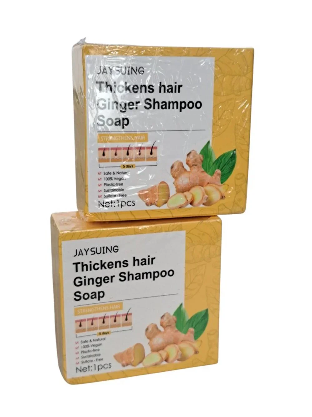 2-Pack Ginger Shampoo Bar Thickens Hair 3.5 oz per bar Jaysuing